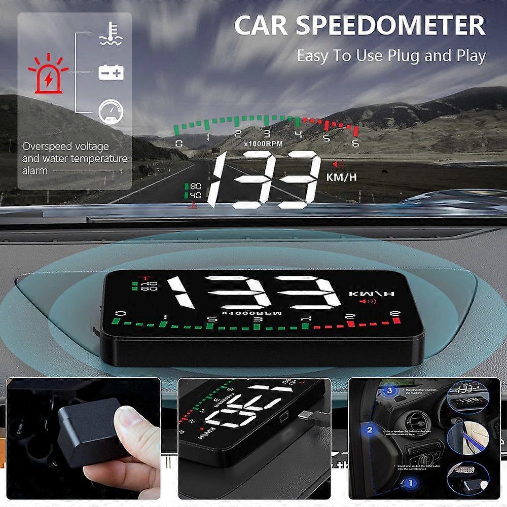Accessories A900 Auto Hud Display Car Projector Alarm EOBD OBD2 Head Up Display Speedometer Windshield Electronic