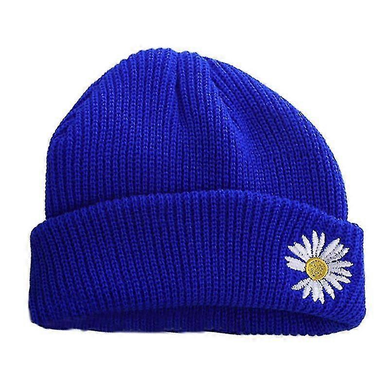 Vinter mode stil hatt mångsidig solid färg Daisy Stickad hatt utomhus varm