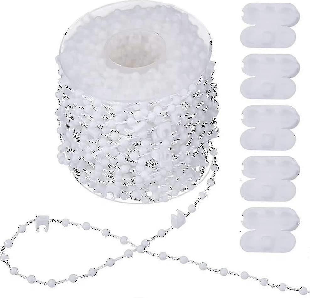 Starlight-20m Vertical Blind Chain - Vertical Blind Accessories And 5 Blind Cord Connectors - Vertical Blind Bottom Chain For 89mm Slats,white
