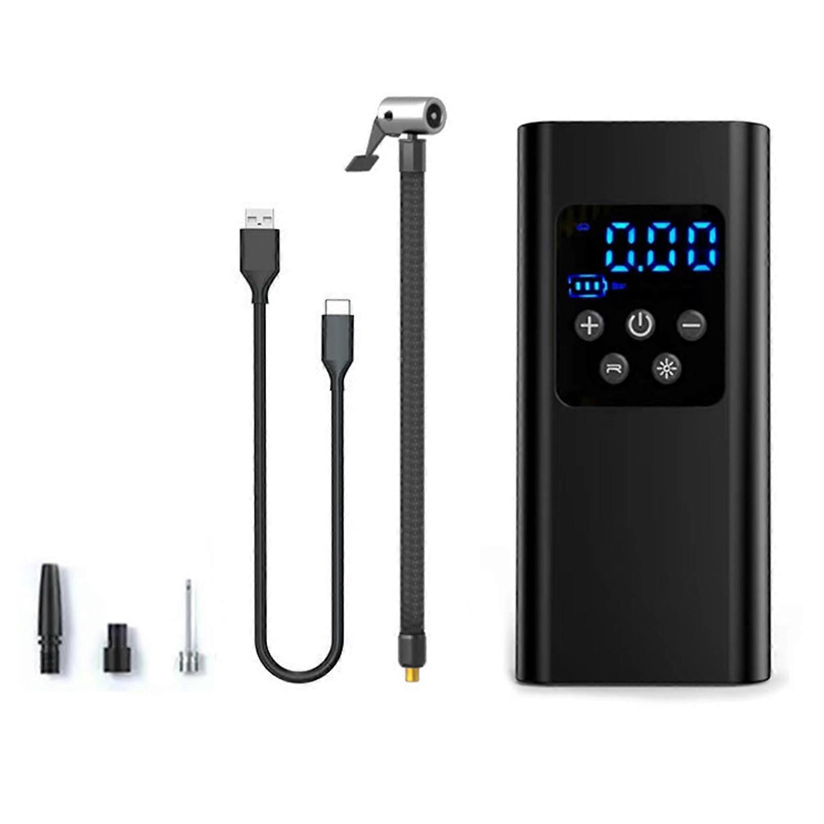 Portable Air Compressor Car Tire Inflator 6000mAh 150 PSI With Auto Shutoff LED Light For Cars Motorcycles Bikes Balls