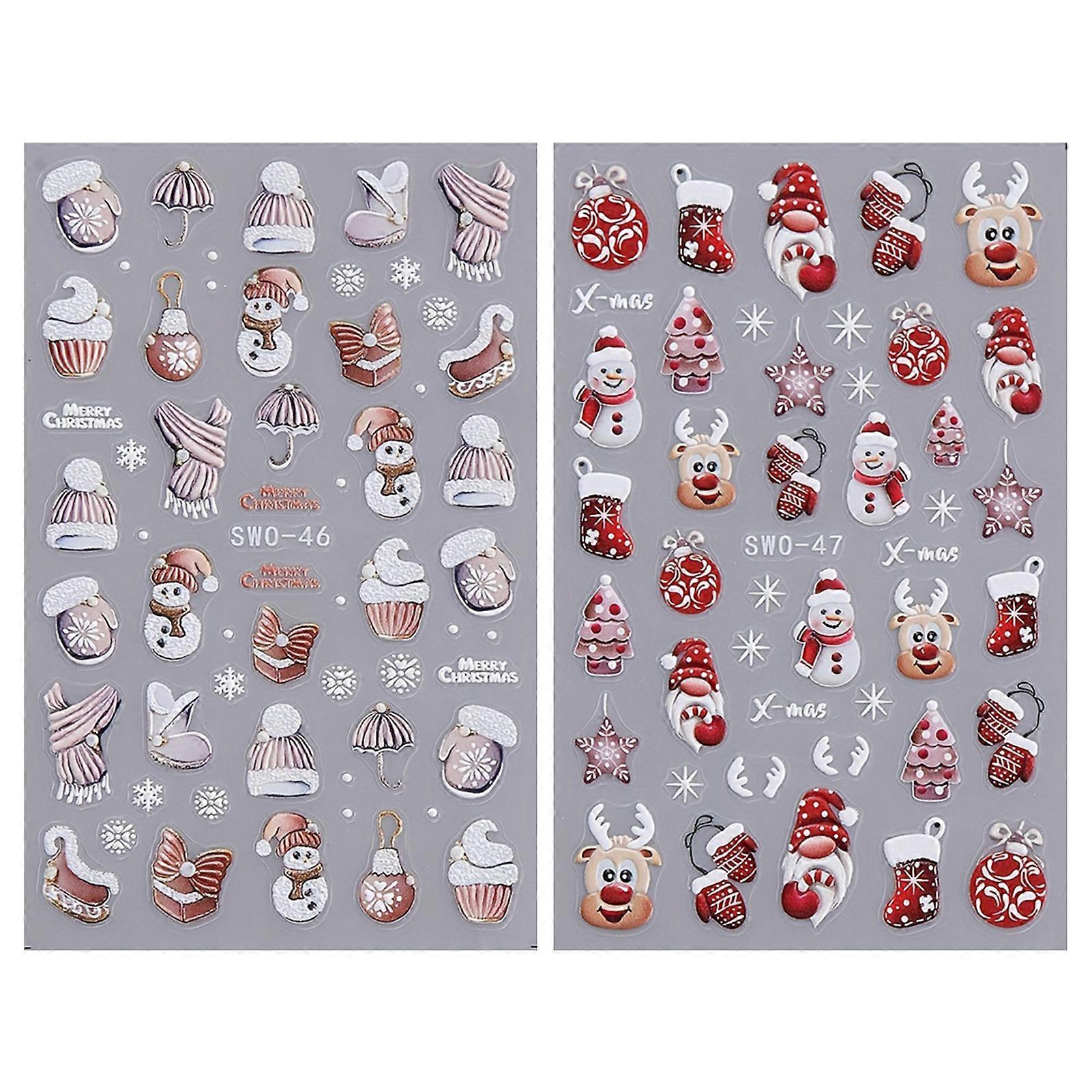 Christmas Snowflakes Pattern Nail Stickers Multi Funny Pattern Manicure Nail