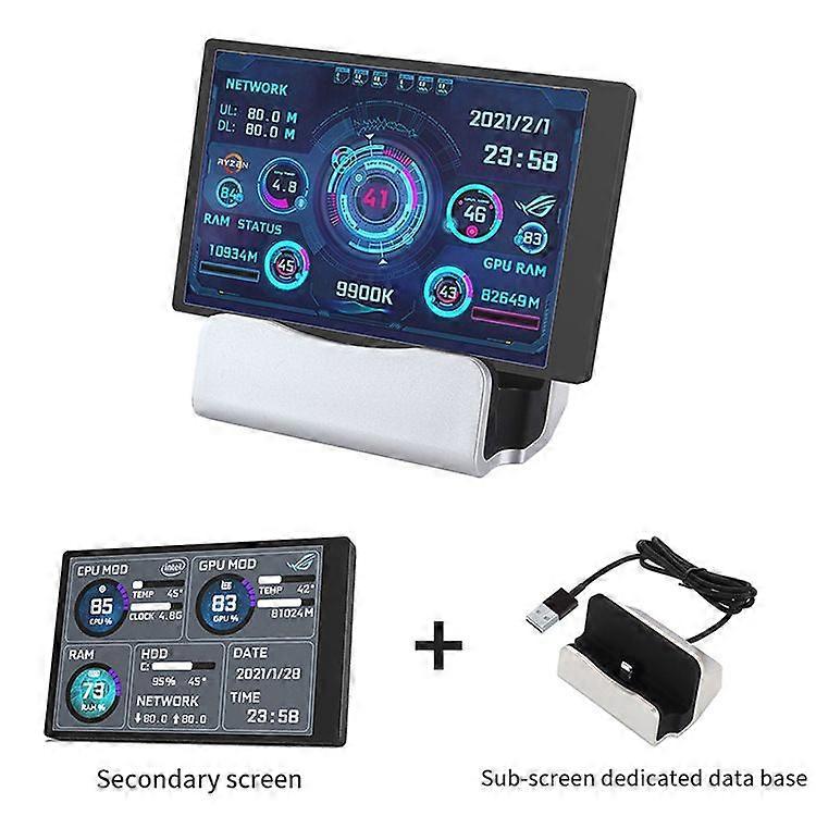 3,5-tommer IPS USB Mini Skærm AIDA64 PC CPU RAM HDD Dataskærm