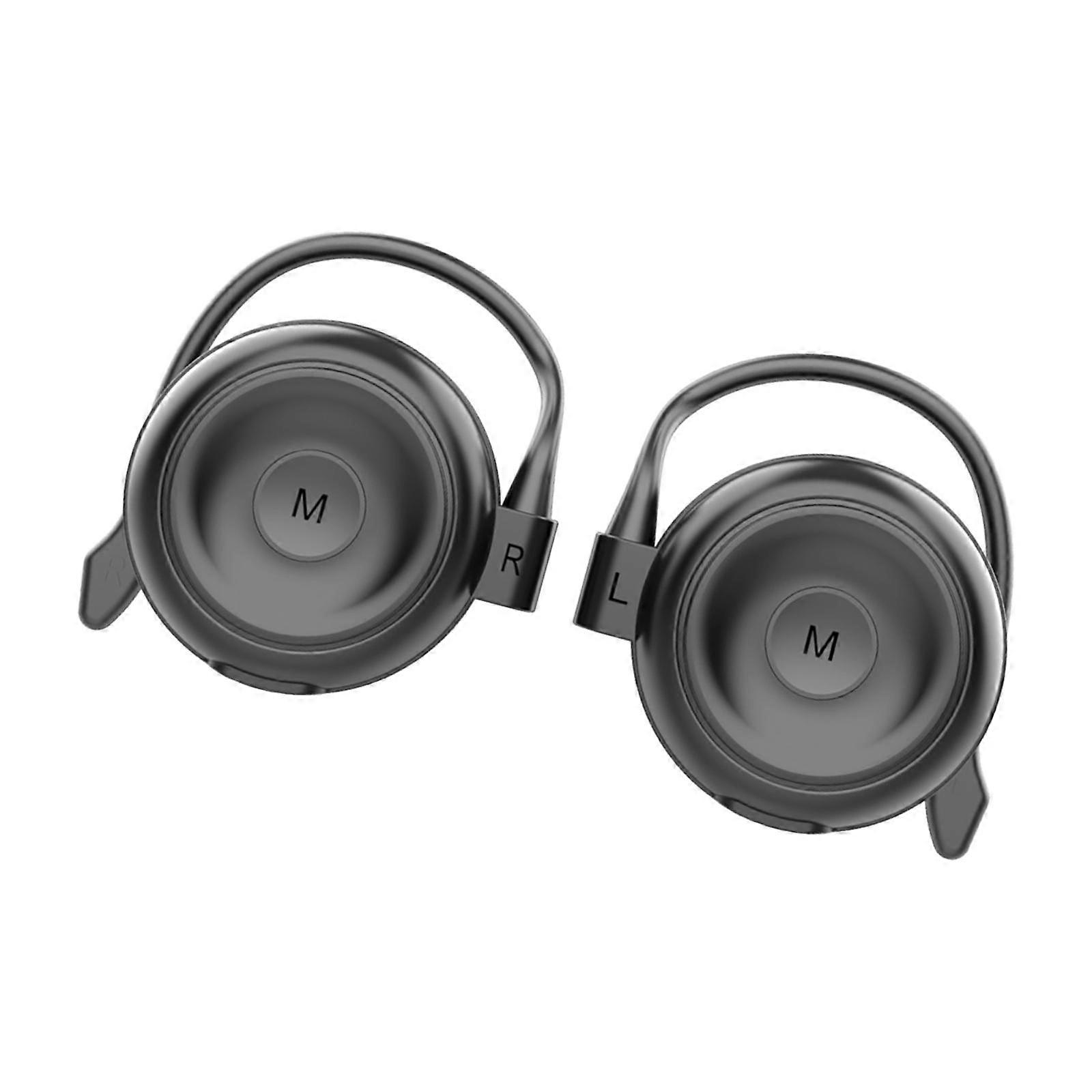 Kauçuk Bluetooth 5.2 Kulaklık Kulak Kancası Kablosuz Kulaklık Net Ses Siyah