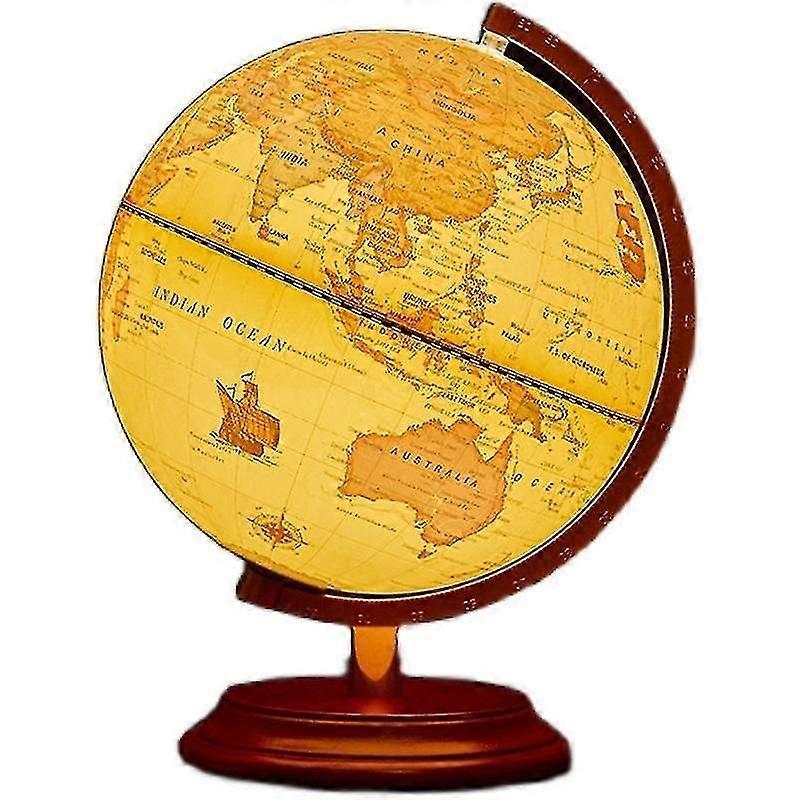 Gold25cmRotating Tabletop Globe Political Map - Rotatable with Lights
