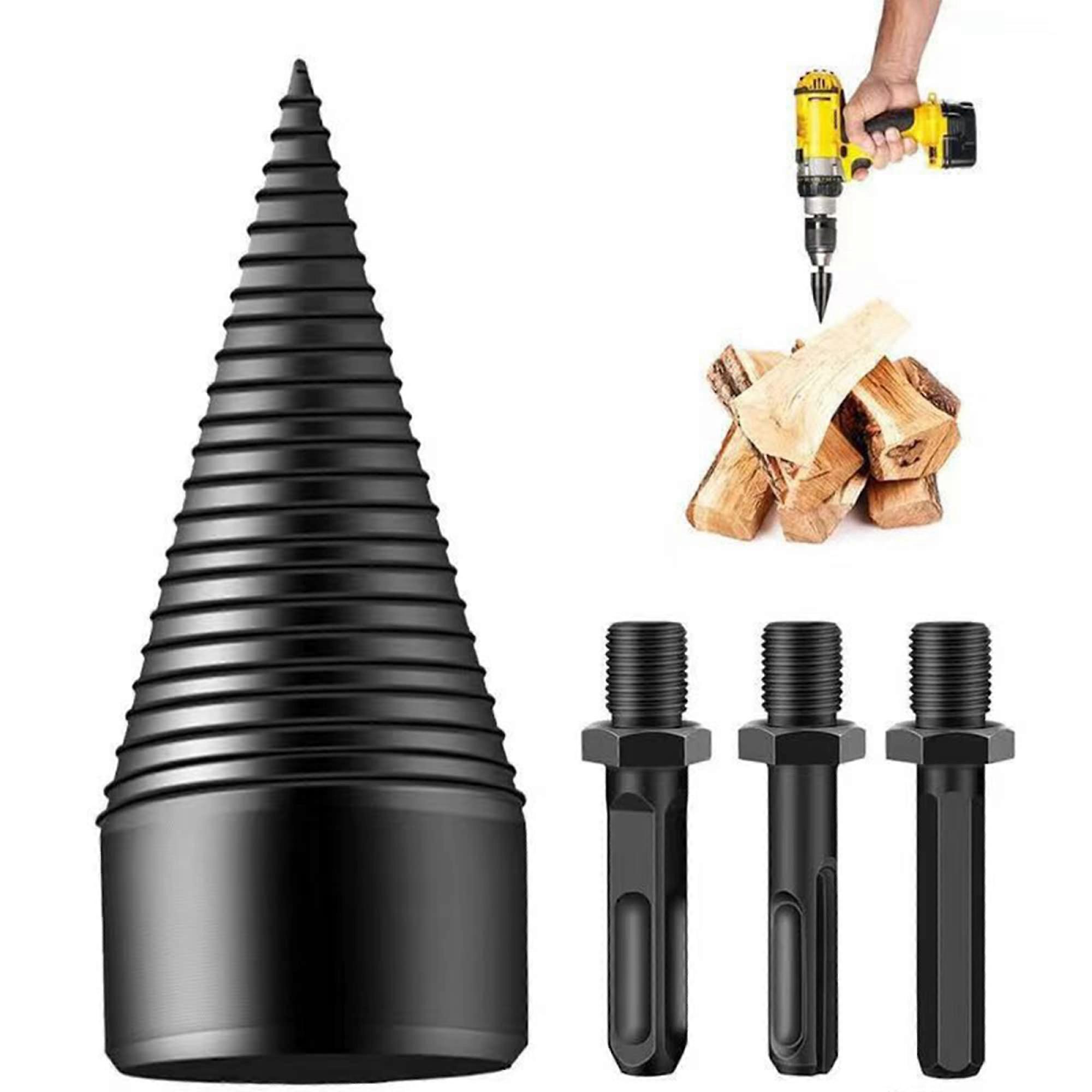 Wood Splitting Drill Bit 32mm for Electric Drill, Firewood Drill Bits, Heavy-Duty Log Splitter Tool for Efficient Firewood Preparation