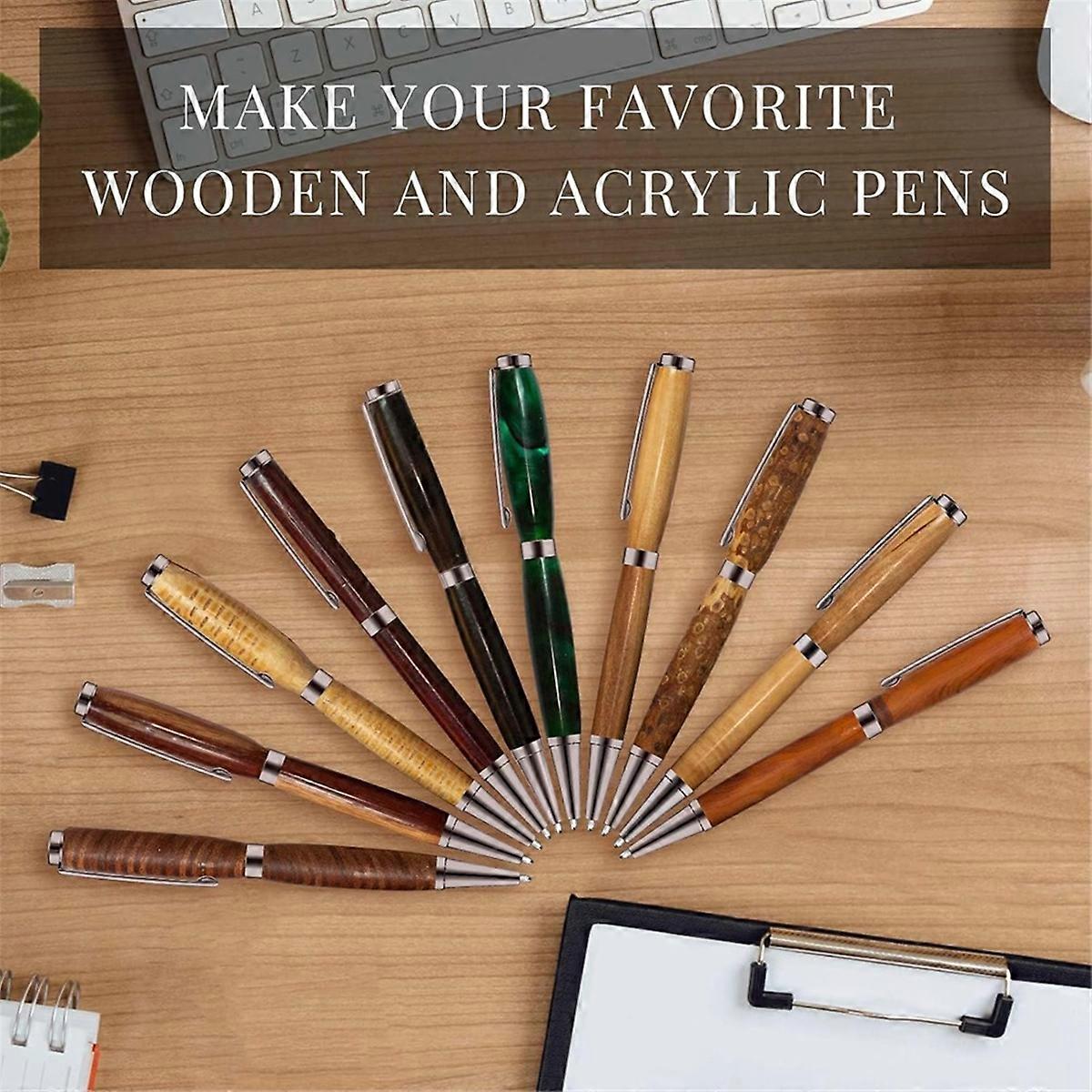 48pcs WoodenTwist Pen Kit 7mm Slim Pen Kit Twist Pen Set with Replacement Lathe DIY Copper Pen Makin