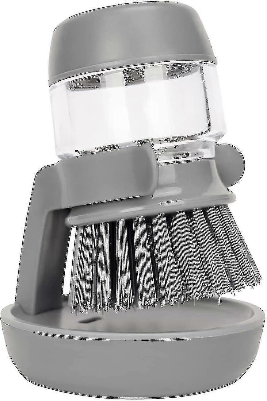 2color/Soap Dispensing Palm Scrub Brush With Drip Tray, Washing Brush For Dishes Pots Pans Sink Cleaning, Kitchen Scrubber Storage Stand Set