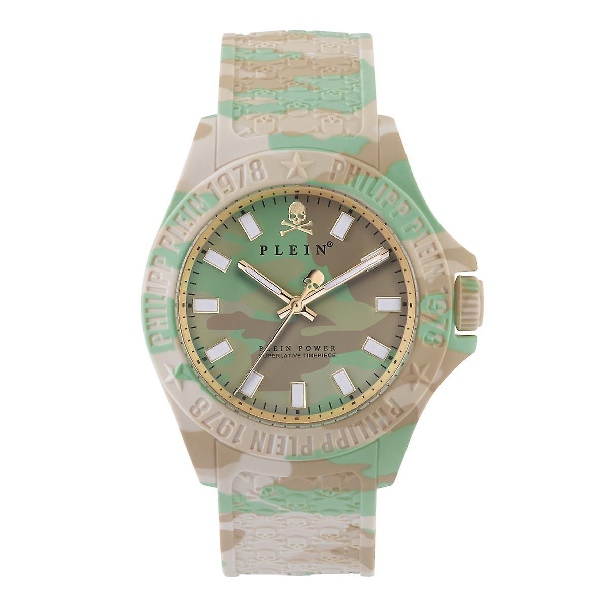 Philipp Plein Unisex Watch Analog Quartz PLEIN POWER GREEN CAMOUFL PWKAA0821 Silicone