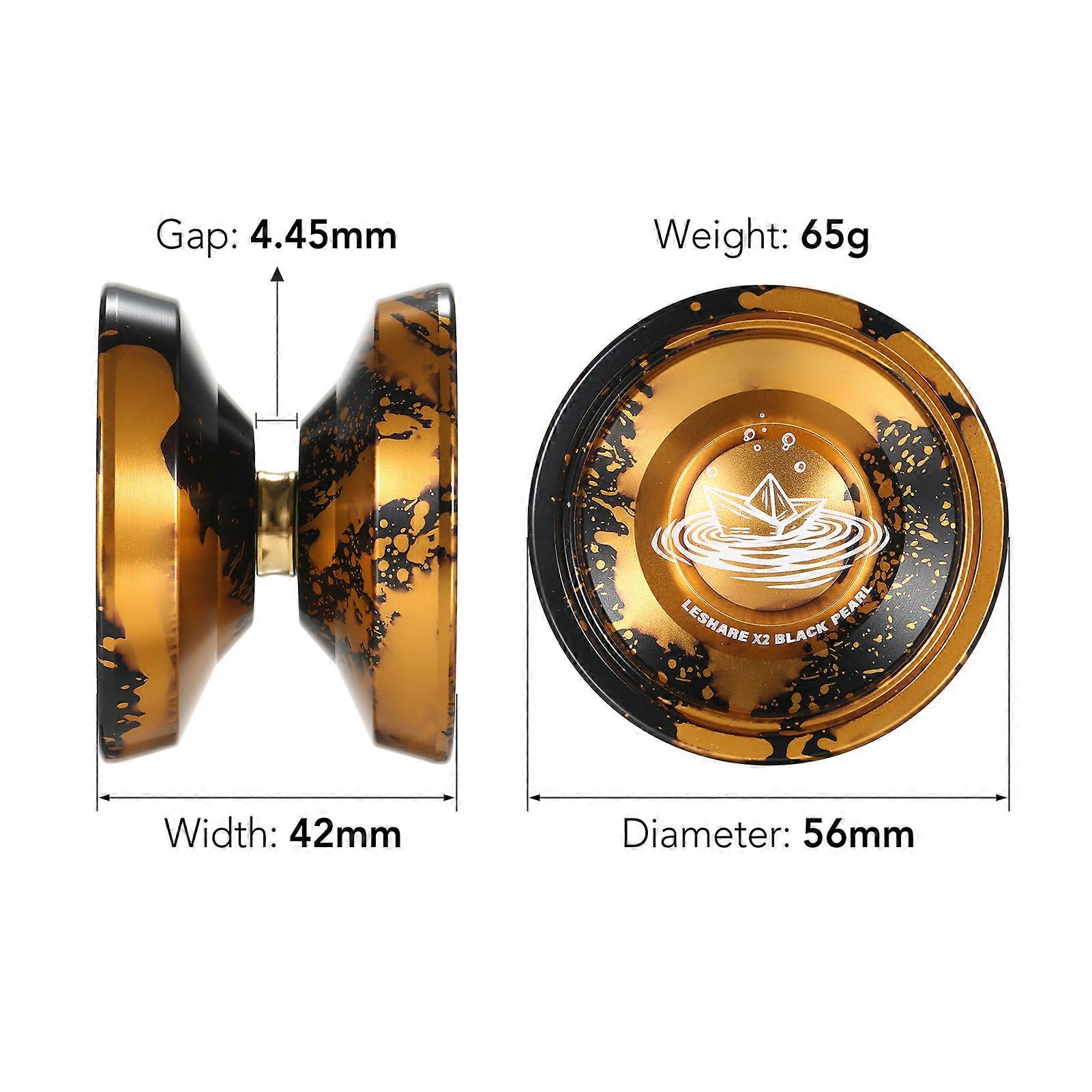 2pcs Aluminum Alloy Yoyo Ball Competitive Yoyoball with Bearing Strings Storage Case and Glove