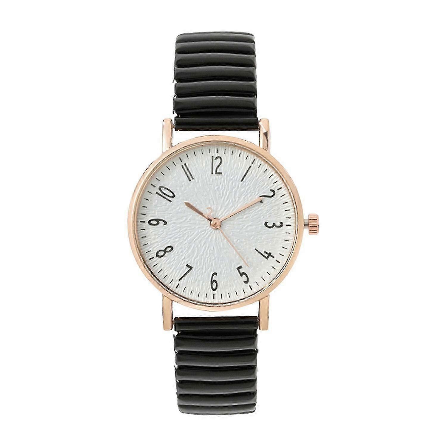 Women Quartz Watch Round Dial Elastic Band Simple Style Alloy Time-checking High Accuracy Student