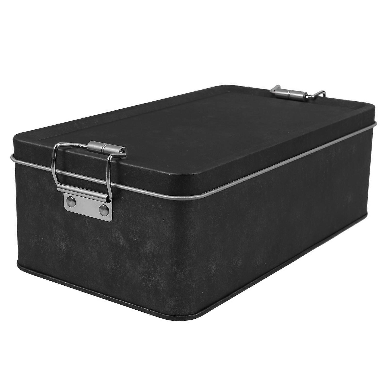 a refined and engaging product description for your **Rectangular Tin Box With Lid**, tailored for use in a kitchen or home décor setting: