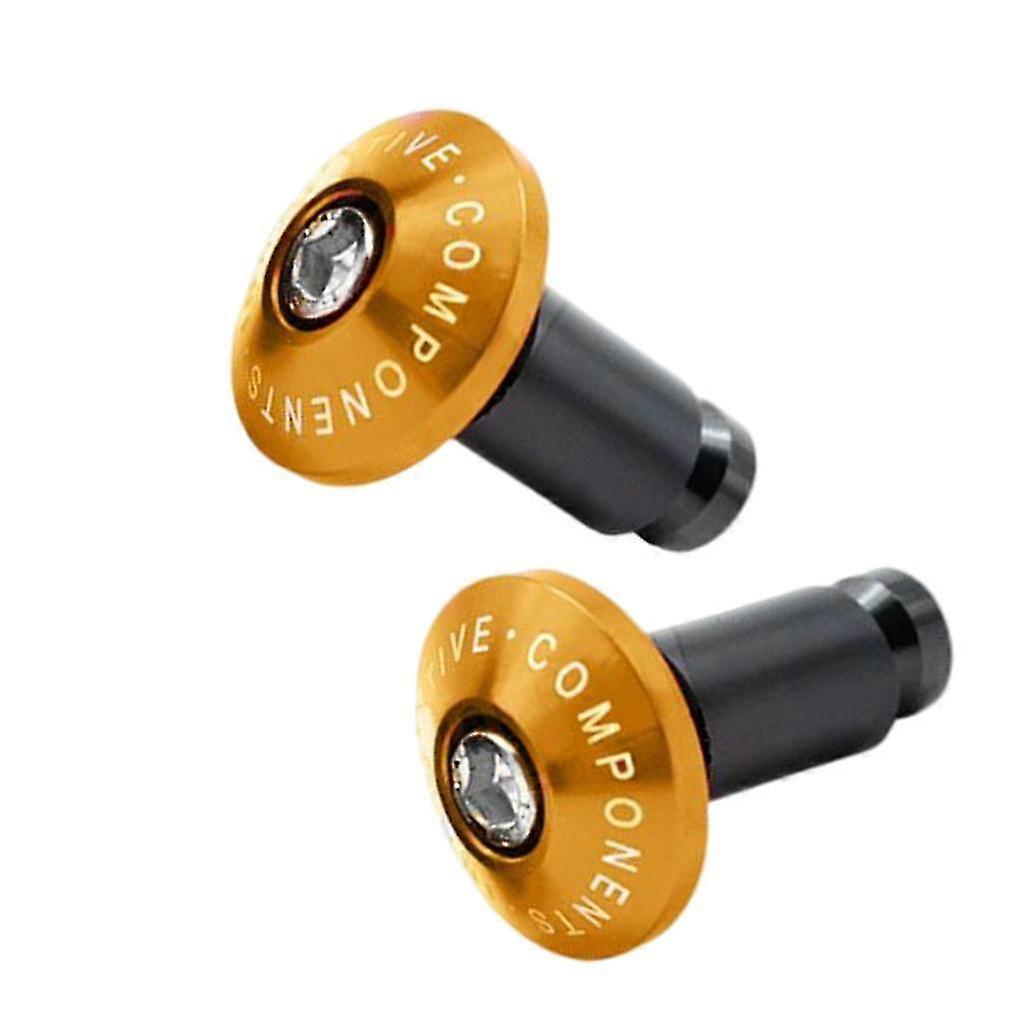 2Pcs CNC Alloy Handlebar End Plugs, Caps Handle Bar Grip End Plugs for 530 500-color: Gold