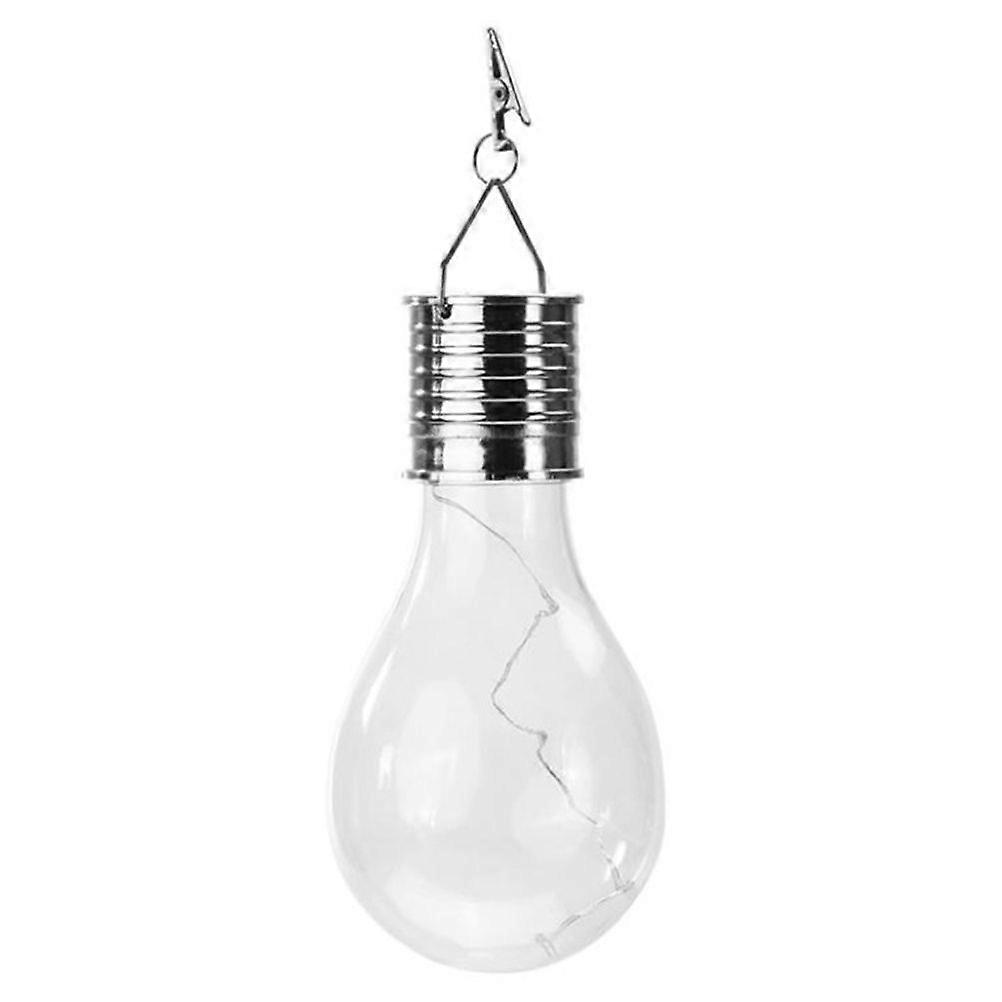 Waterproof Solar Rotatable Hanging LED Light Lamp Bulb for Outdoor Garden Camping (Transparent Shell with Four Colors Light)