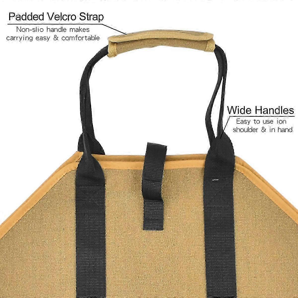 حامل الحطب ، قماش سجل الناقل للحطب 90 * 45 سم ، حقيبة حمل الخشب مع مقابض تأمين الأشرطة لرحلة التخييم في الداخل هدية عيد الميلاد ،