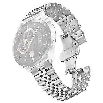Für Huawei Watch GT 3 SE Armband 5-Perlen Edelstahl Schmetterling Verschluss Uhrenarmband