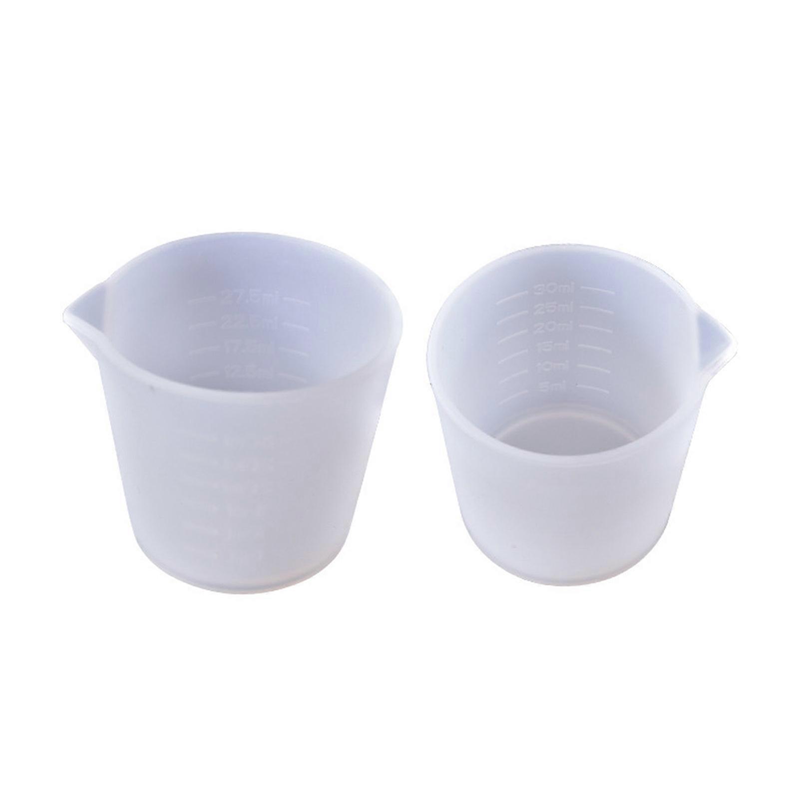 2 Pcs Non-Stick Mixing Cups Precise Scale Toning Cups Silicone Measuring Cup for Resin Casting and DIY Projects