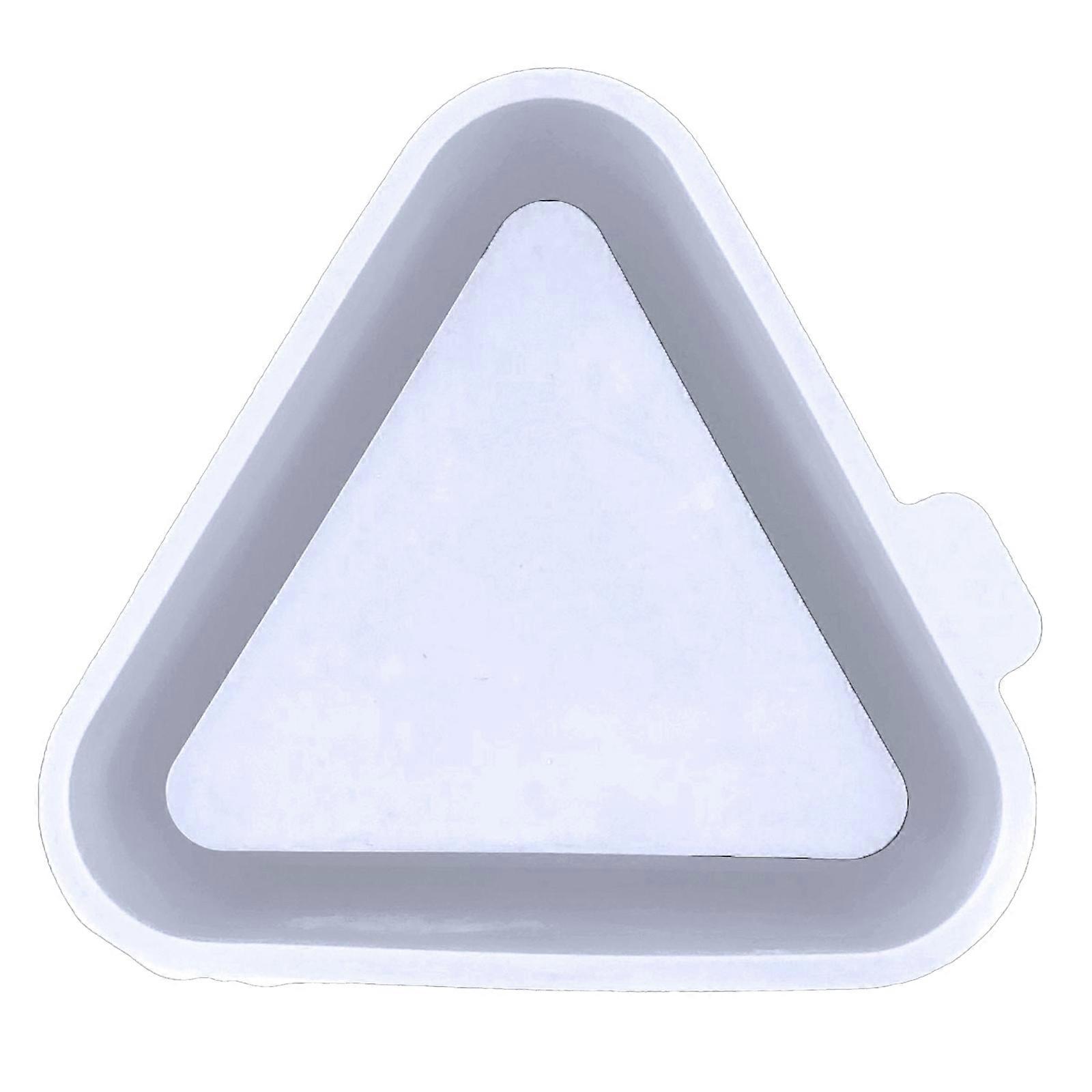 Silicone Flower Pot Mold for Triangle Round Concrete Cement Plaster Model  White