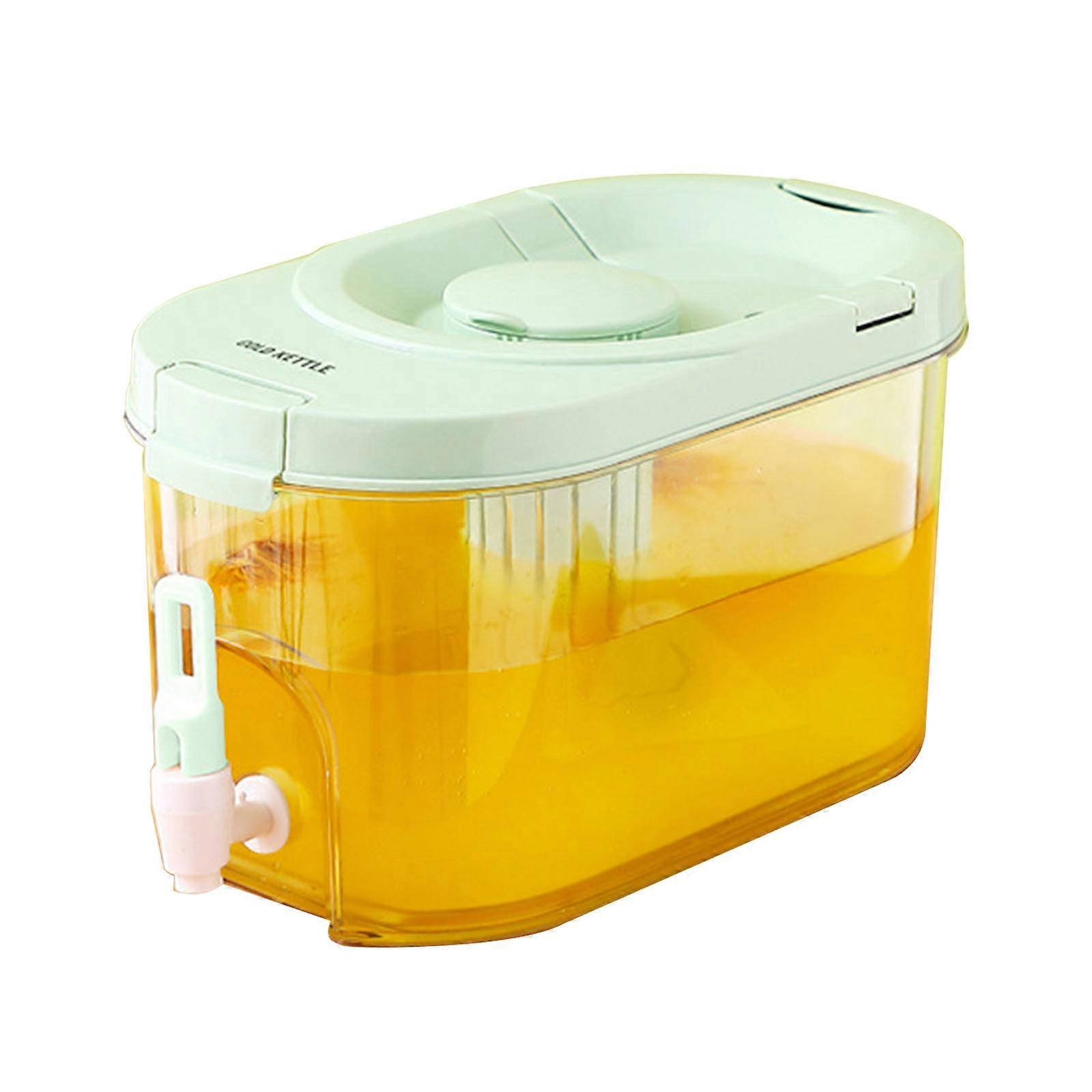 Bollitore con rubinetto in frigorifero Dispenser di bevande in plastica Infusore di frutta Distributore di bevande ghiacciate Rubinetto 4L Verde