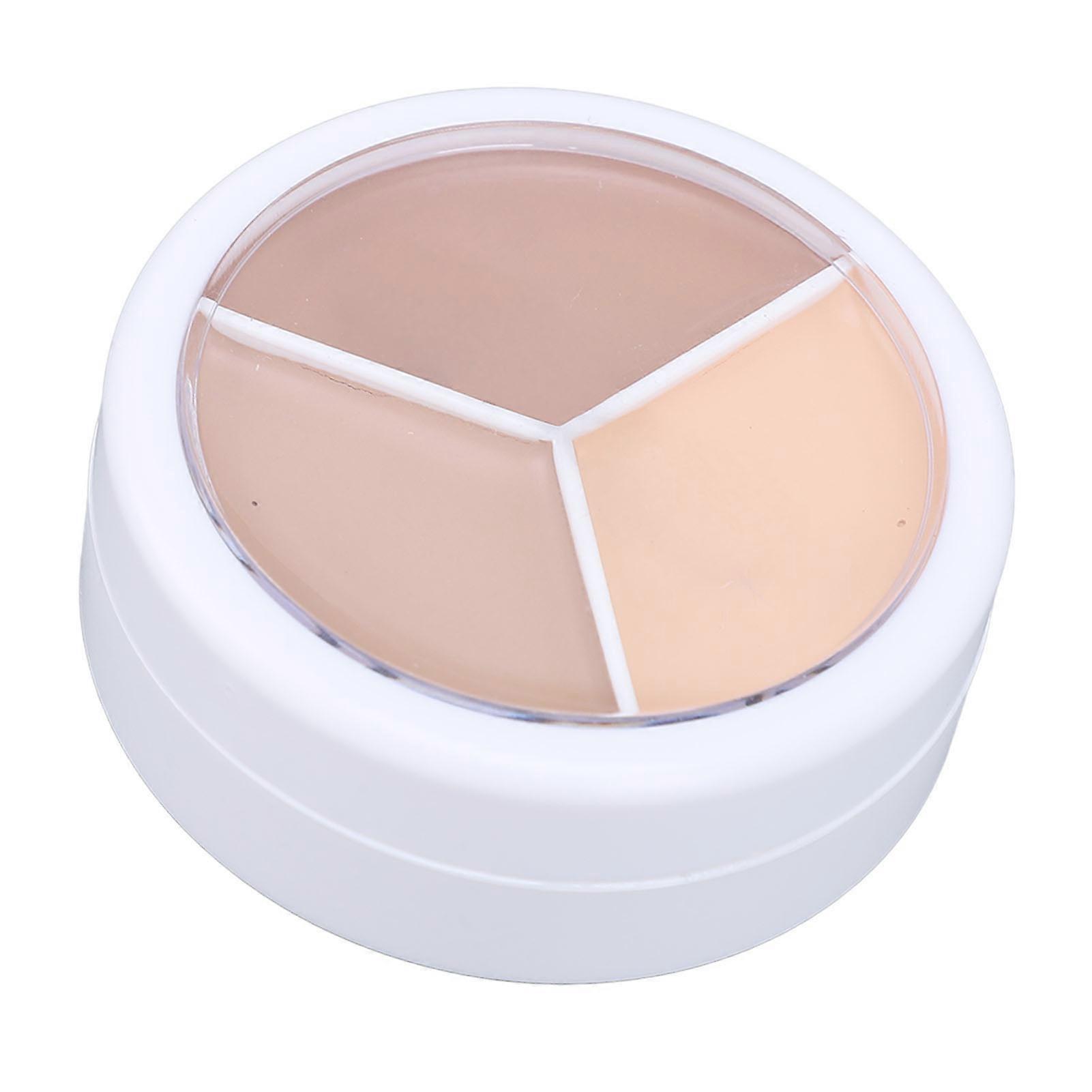2pcs 3 Colors Correcting Concealer Palette Contouring Foundation Makeup Cream Full Coverage Contour Palette with Powder Puff for Conceals Dark Circle