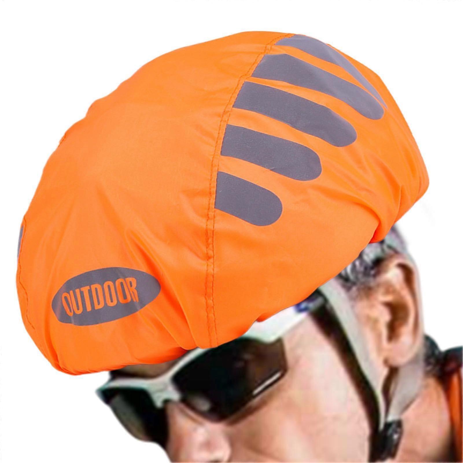 Reflective Bike Hat Cover Reflective Multipurpose Headwear Wearable Cycling Equipment Agat Wind Rain Dust Orange