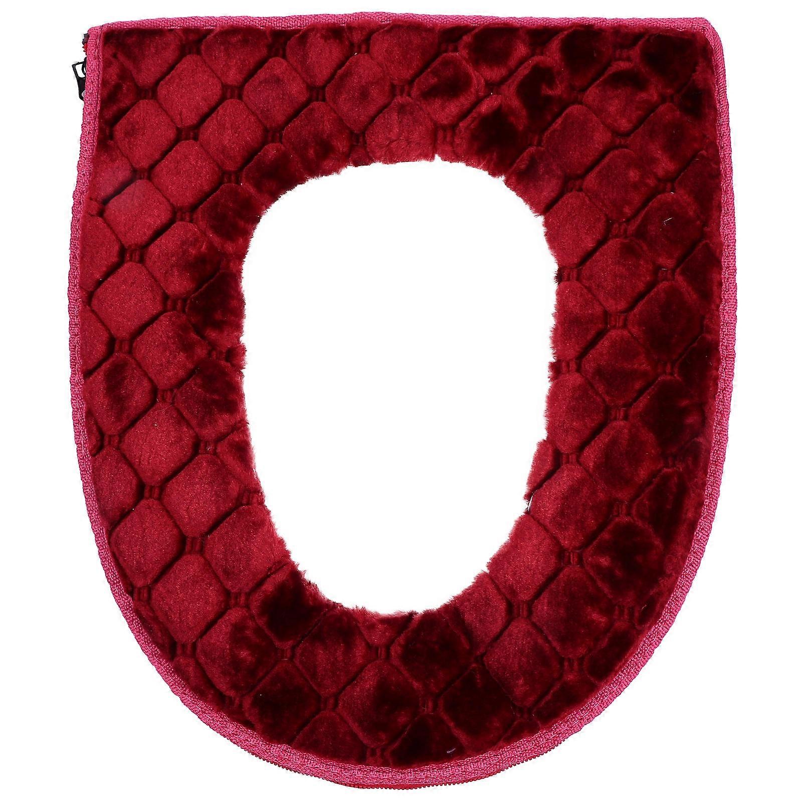 Thick Warm Toilet Seat Mat Plush Cover Comfortable Non Slip Easy to Clean for Winter Use