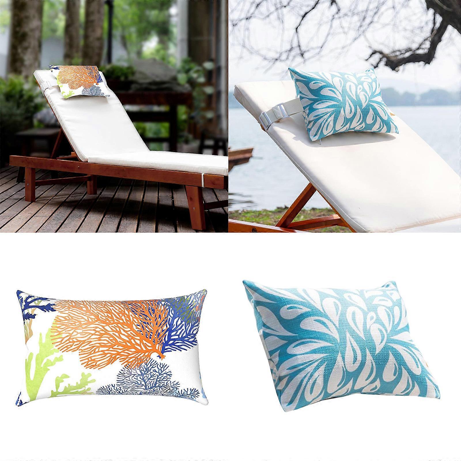 Coussin Lombaire Extérieur Résistant UV Avec Sangle - Housses Imperméables Pour Chaises Longues