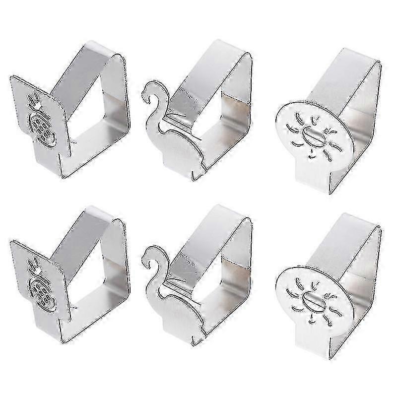 6X5.5cm Silver Tablecloth Clips & Weights 6pcs Creative Tablecloth Clips Non-slip Table Cover Fixing