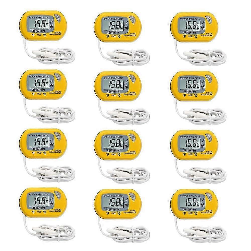 12Pcs Aquarium Thermometer Fish Tank Thermometer Reptile Thermometer Digital with LCD 2025