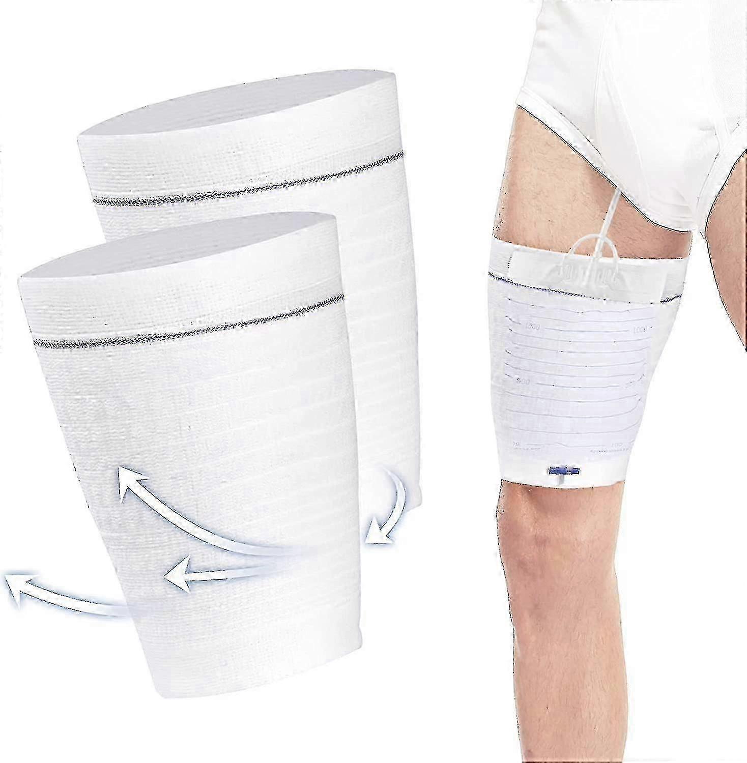 Soporte de bolsa de pata de catéter reutilizable lavable (2 piezas, 36-55 cm)