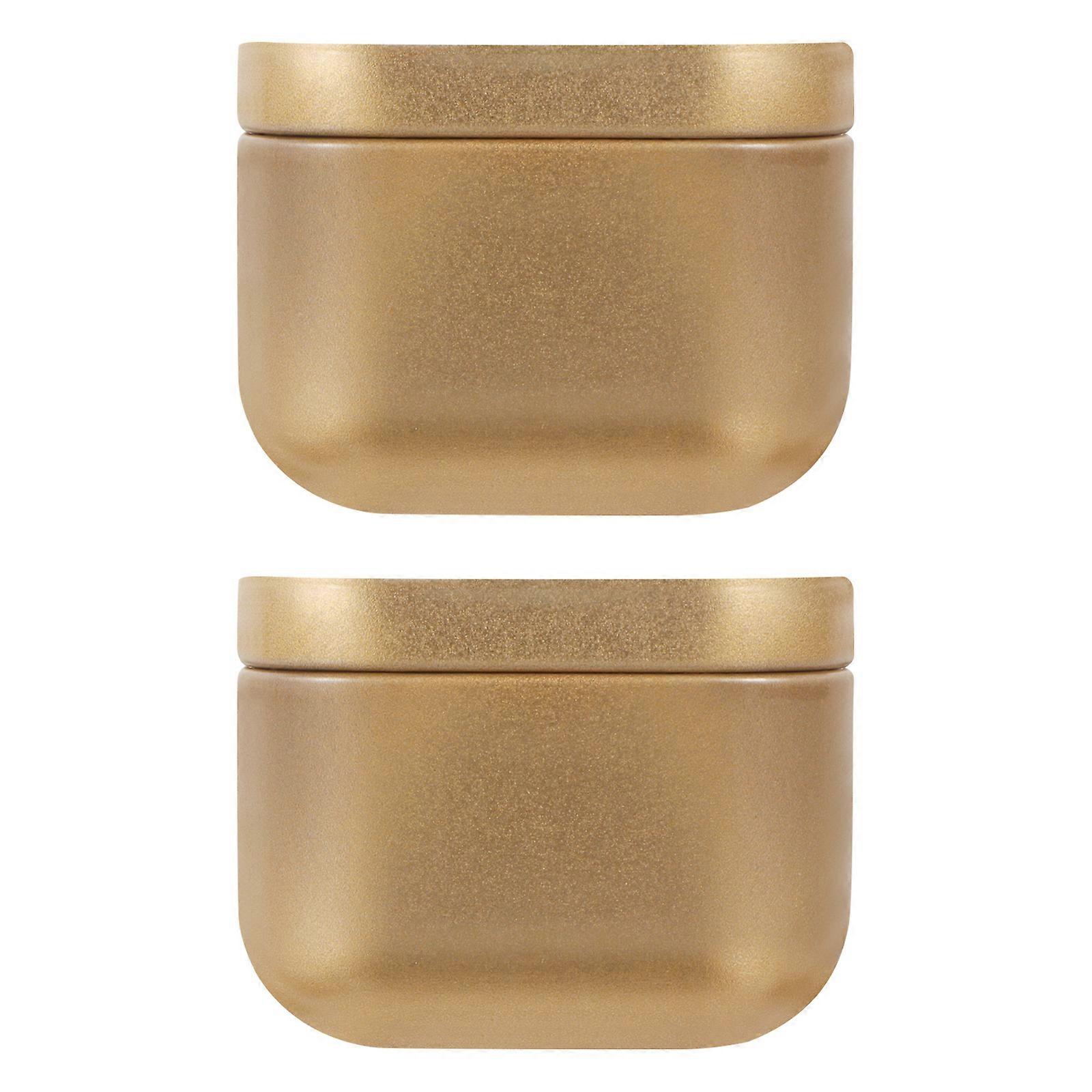 Tinplate Containers Empty Tins For Candles Proper Size Reusable 2Pcs