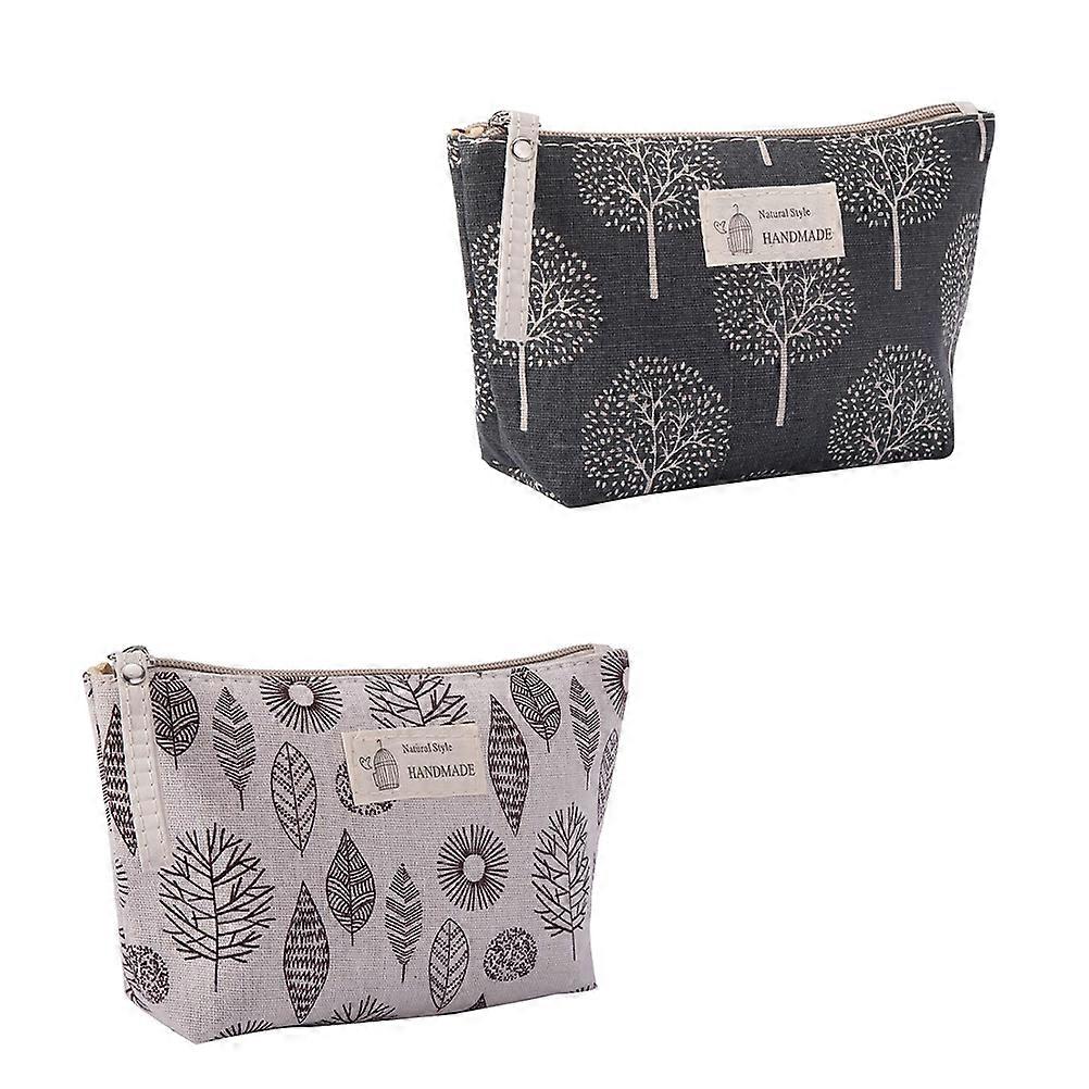 Small Makeup Bag Portable Storage Cosmetics Pouch Blue Medium 21 x 13 x 5cm Rectangular Simple Design 2Pack