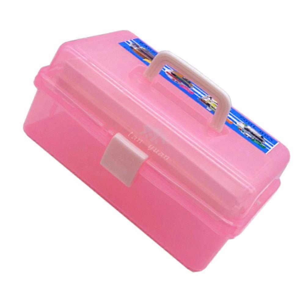 Plastic Nail Art Tool Box for Manicures Transparent Three Layers Storage