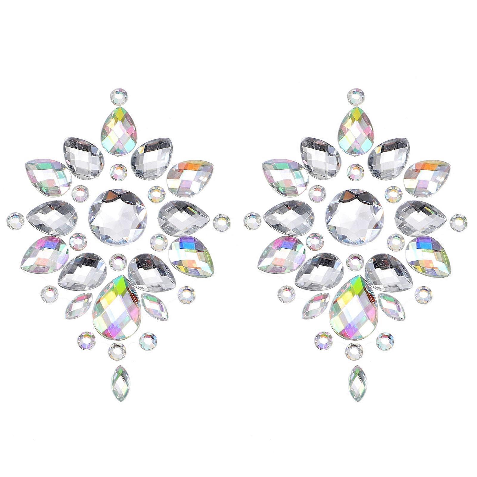 ריינסטון איפור פנים אבני חן גימור ססגוני מדבקת גוף זמנית מסיבת לילה 1Pack 1