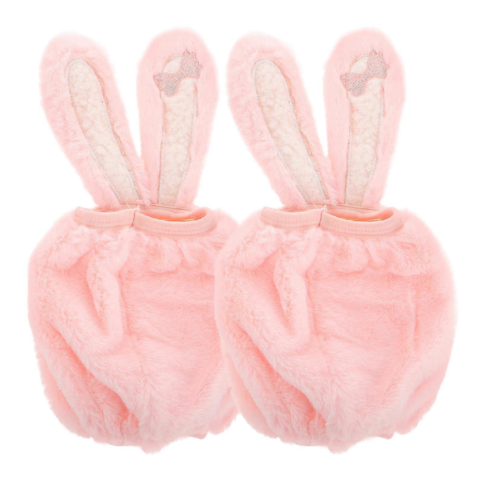 Cute Design Arm Sleeves For Kids Bunny Ears Shape Stain Resistant Pink 25.00X13.00X2.50CM 1 Pair