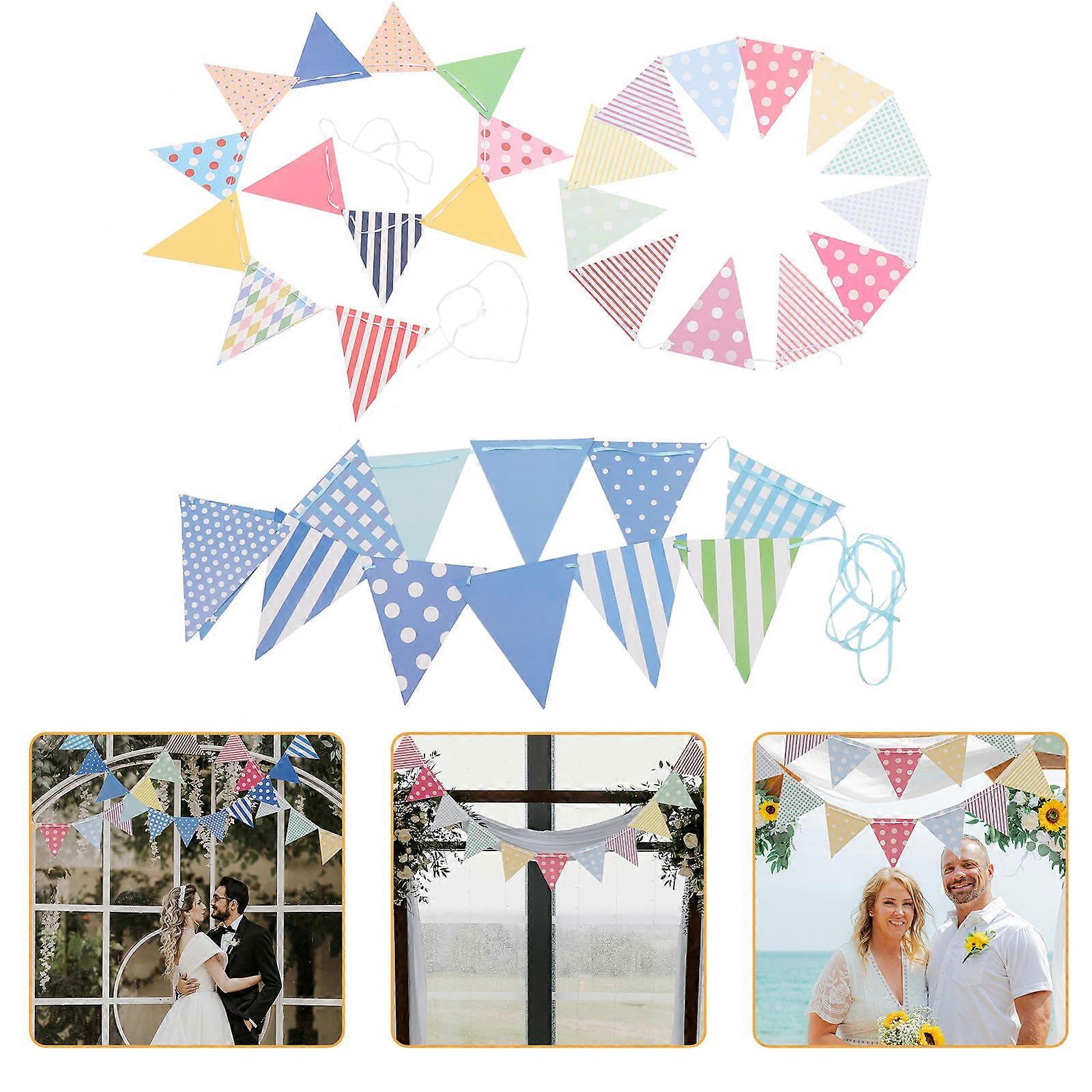 Triangle Flag Banner Christmas Party Bunting Hanging Paper 18X13CM 3Pcs