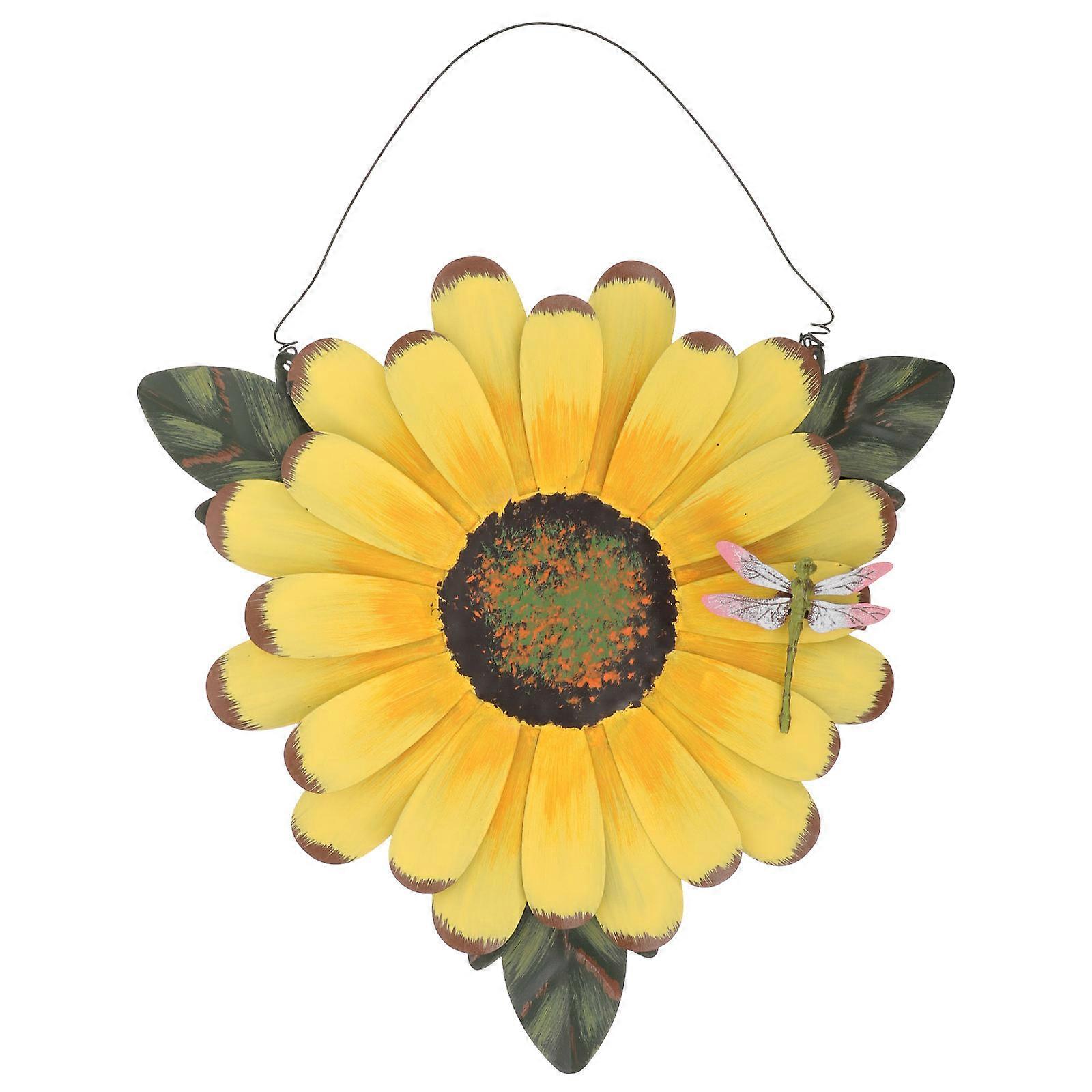 Living Room Metal Wall Decor Elegant Color Matching Flower Wall Art Iron 3-Leaf Shape 30.5x25cm 1Pack