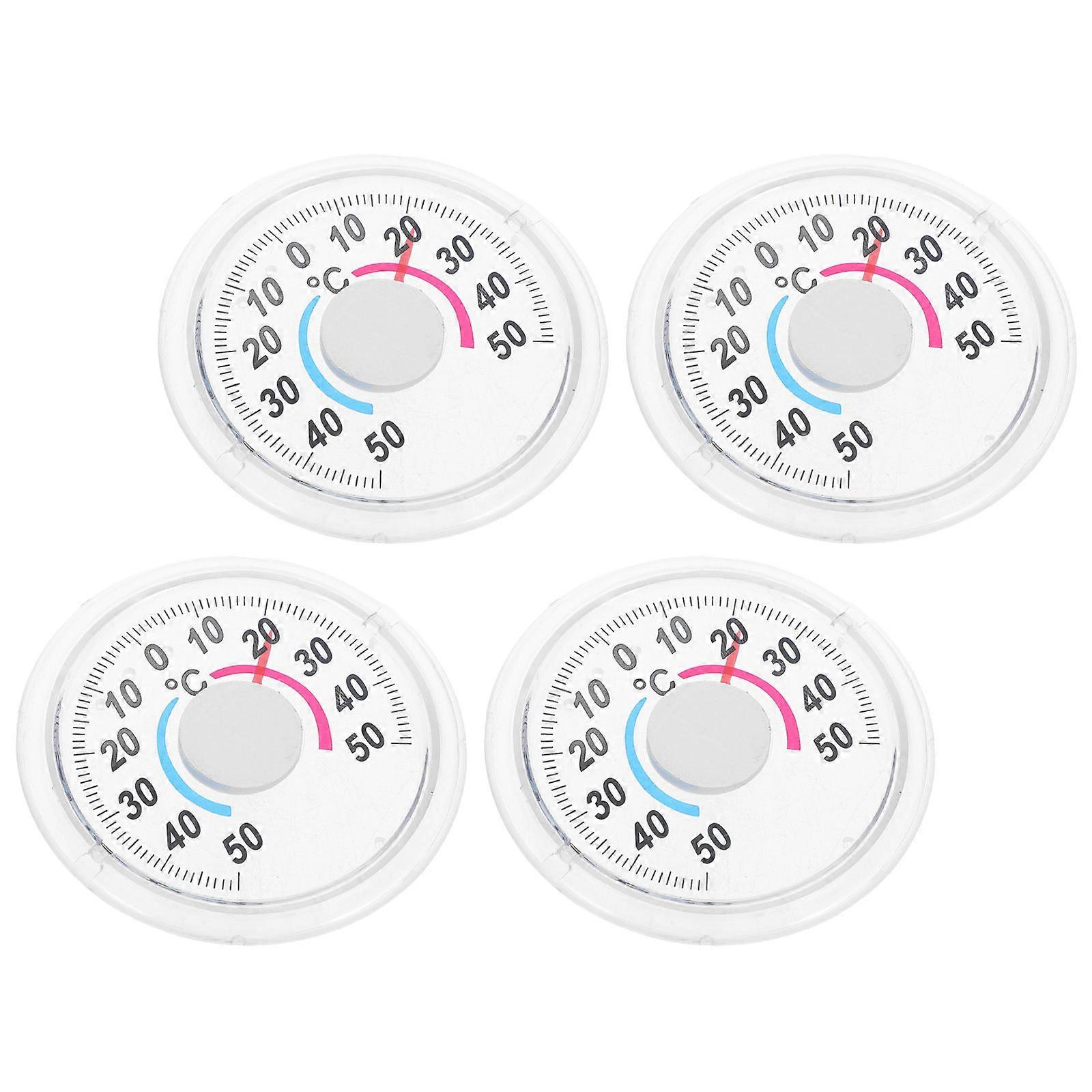 Temperature Gauge for Patio and Office Use Accurate Weather Monitor Round Shape Transparent 4Pcs