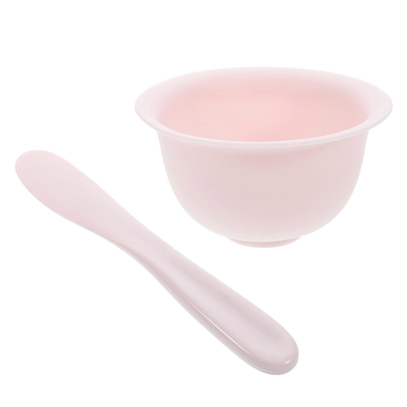 Silicone Facial Mask Mixing Bowl Set with Spatula and Measuring Spoon Portable Spa Tool for Even Mask Application and Easy Mixing