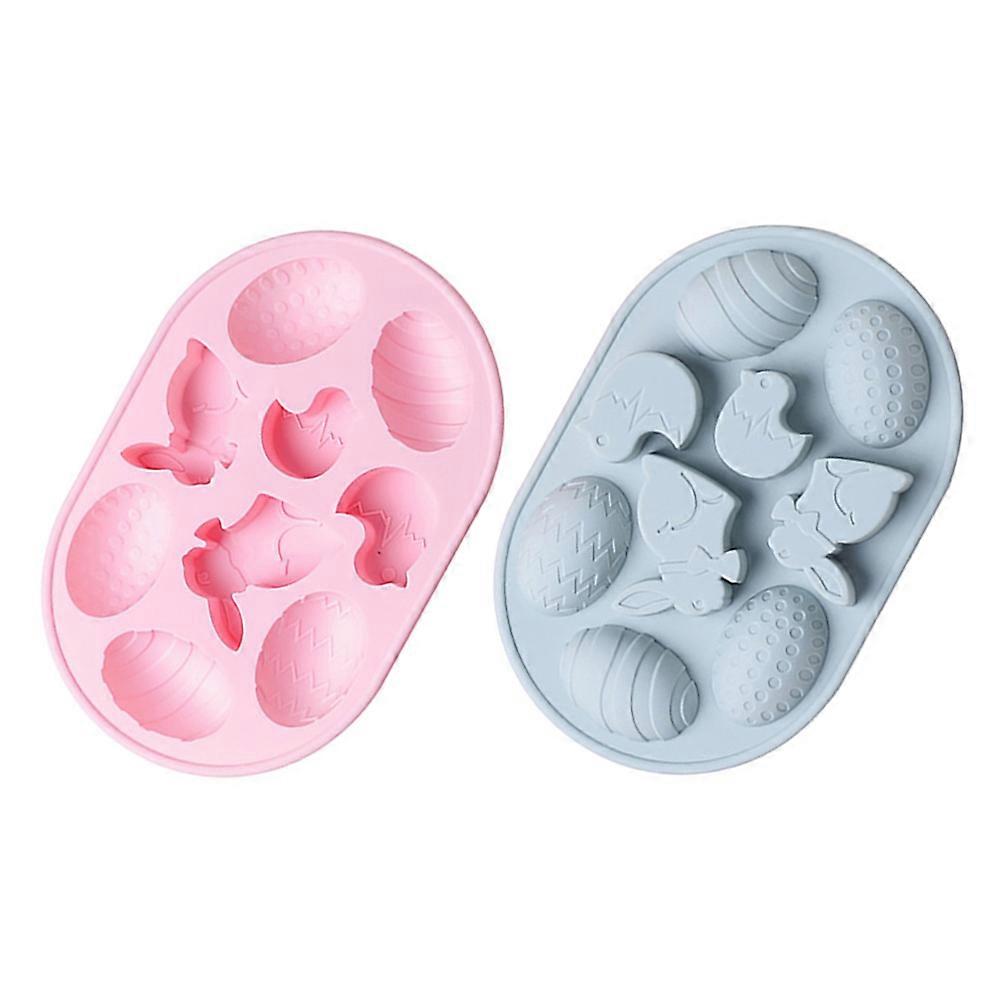 Easter Bunny Silicone Cake Molds Non Stick Baking Forms for Jelly, Pudding & DIY Desserts Lightweight Household Moulds in Blue and Pink