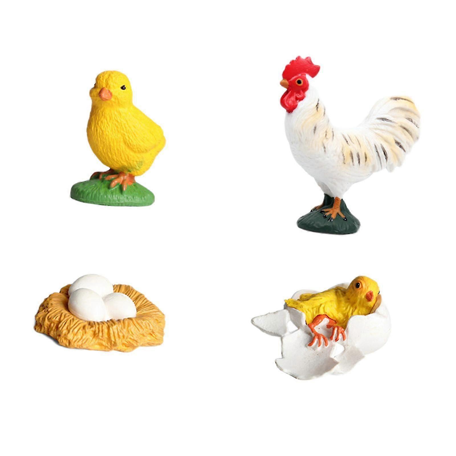 Chicken Growth Cycle Set Learning Animals Figurine Toy for Kids Boy Toddlers