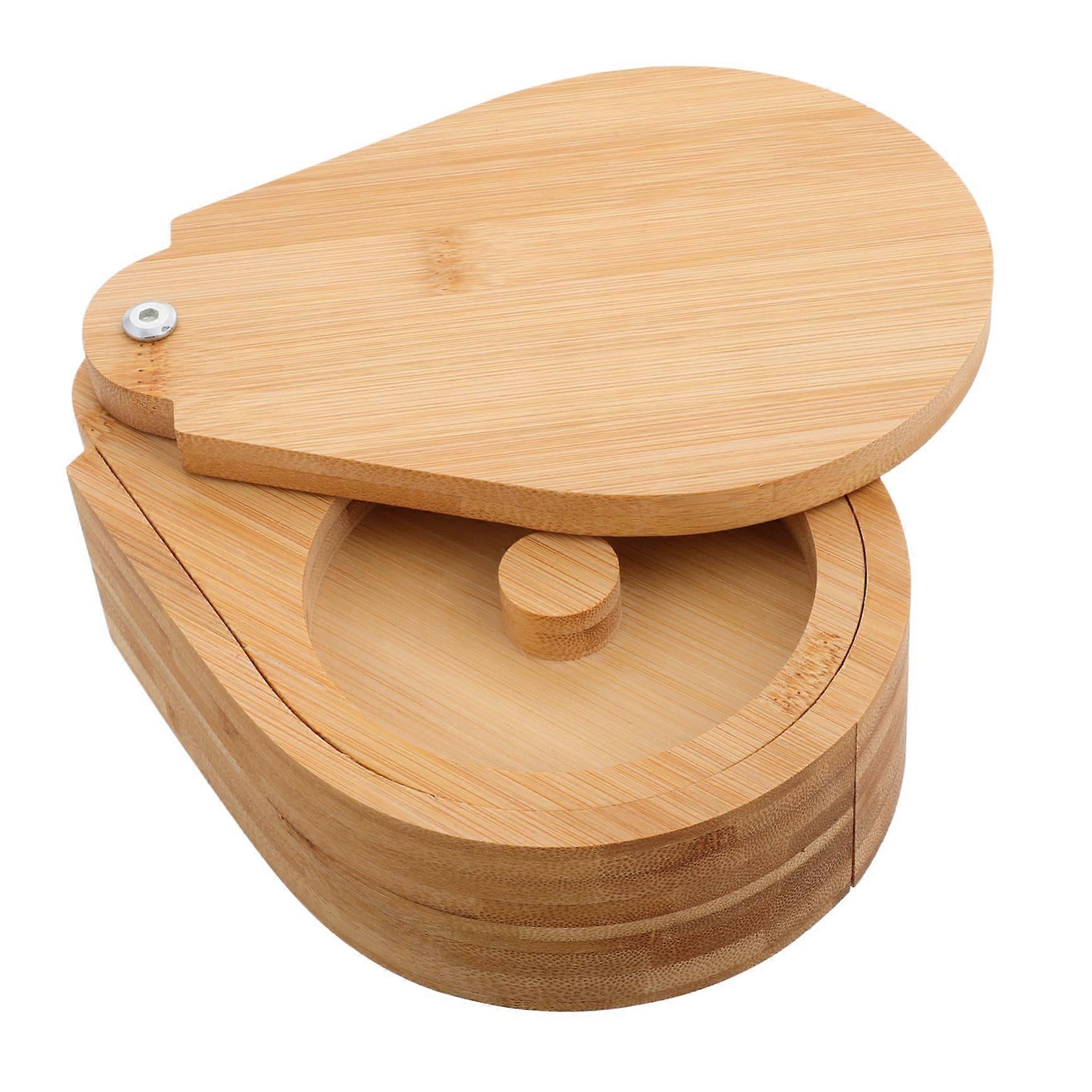 Sugar Container Salt Container for Kitchen Counter, Khaki Bamboo Spice Storage Jar, Seasoning Shaker, Food Storage Holder