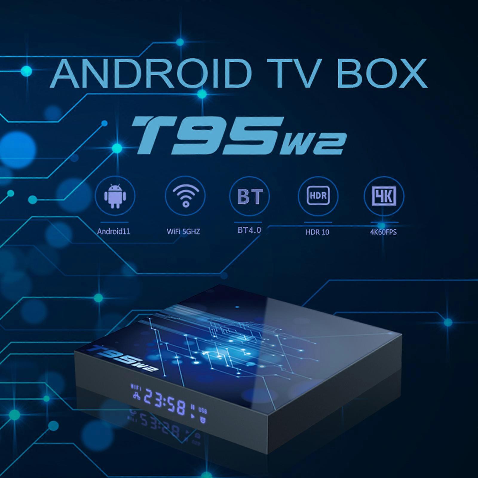 T95W2 Android 11 Smart TV Box 4K UHD, Dual-Band WiFi, AV1 Decoding, Amlogic S905W2