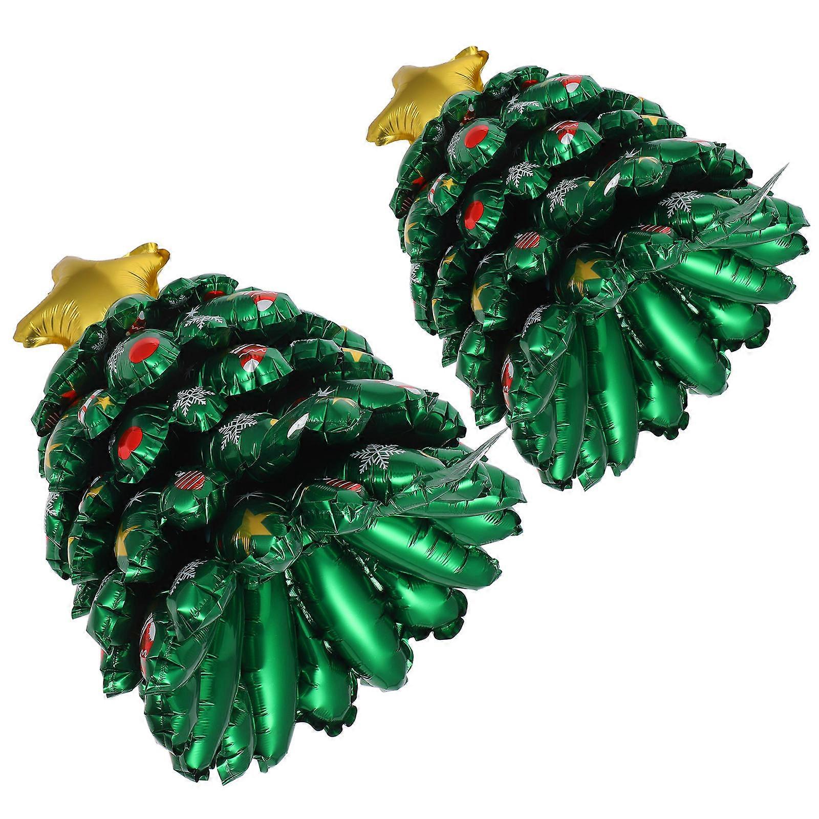 Christmas Tree Inflatables for Yard and Lawn Decor 2Pcs Green Inflatable