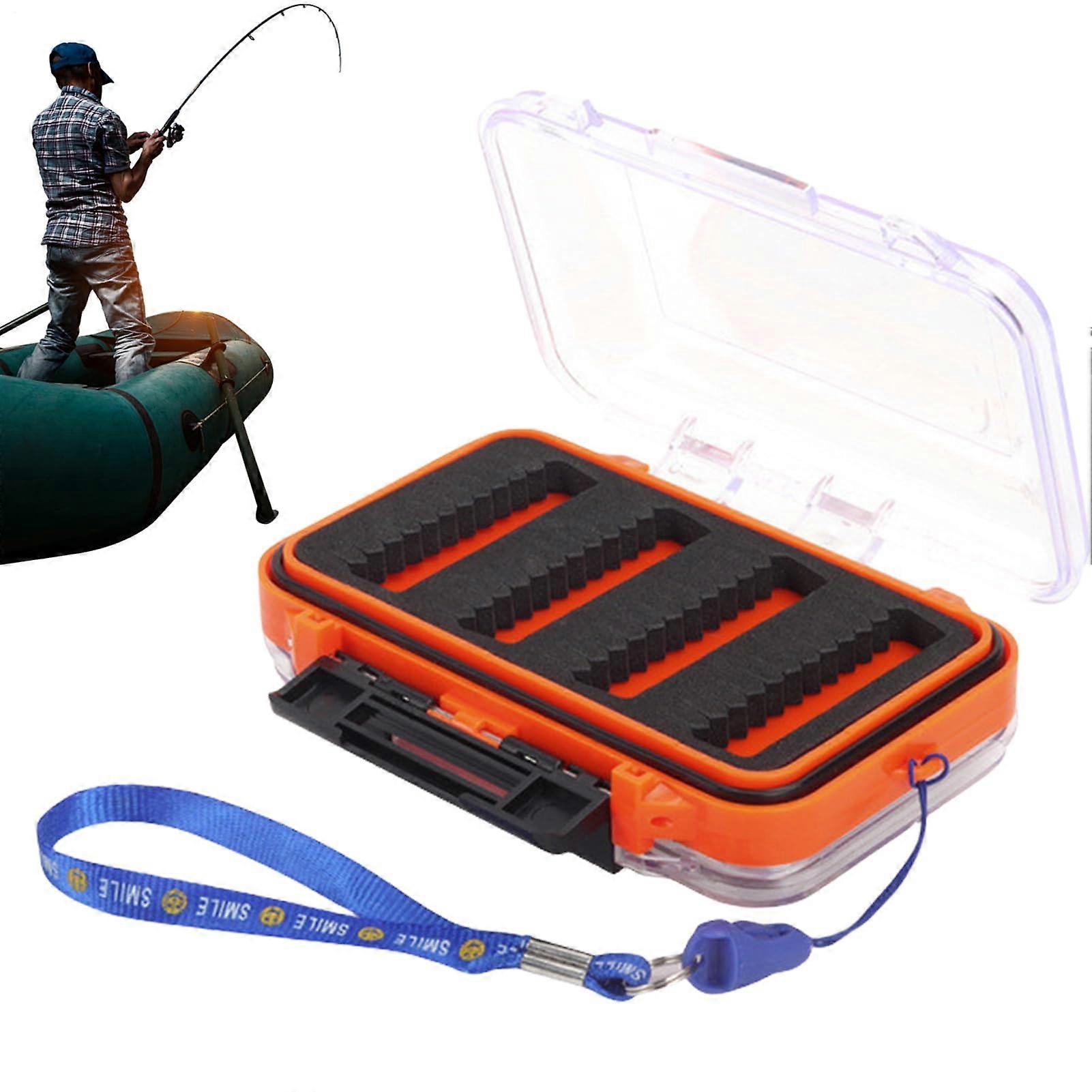 Fishing storage box, bait box, inner foampadded with transparent lid, slim portable