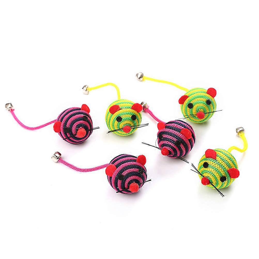 Cat Toy Mouse Interactive Mouse Cat Toy Cat Playing Props 15x4cm Nature Instinct Stimulation 6Pcs