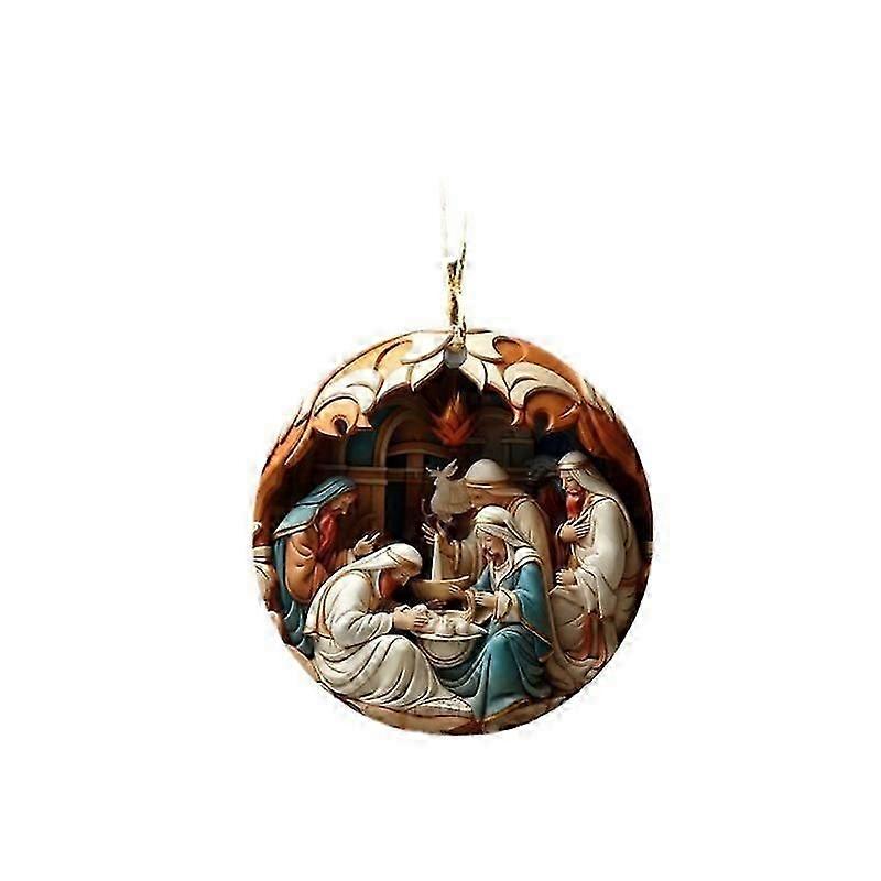 3D Paște Naștere Amintire Crăciun Ornament de Crăciun Acrilic Mașină Pandantiv Rugăciune Pandantiv Isus Hristos Religios Agățat Decor Copac