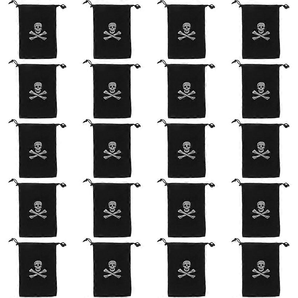 Festive Pirate Storage Bags, Reusable Drawstring Pouches for Holiday Events