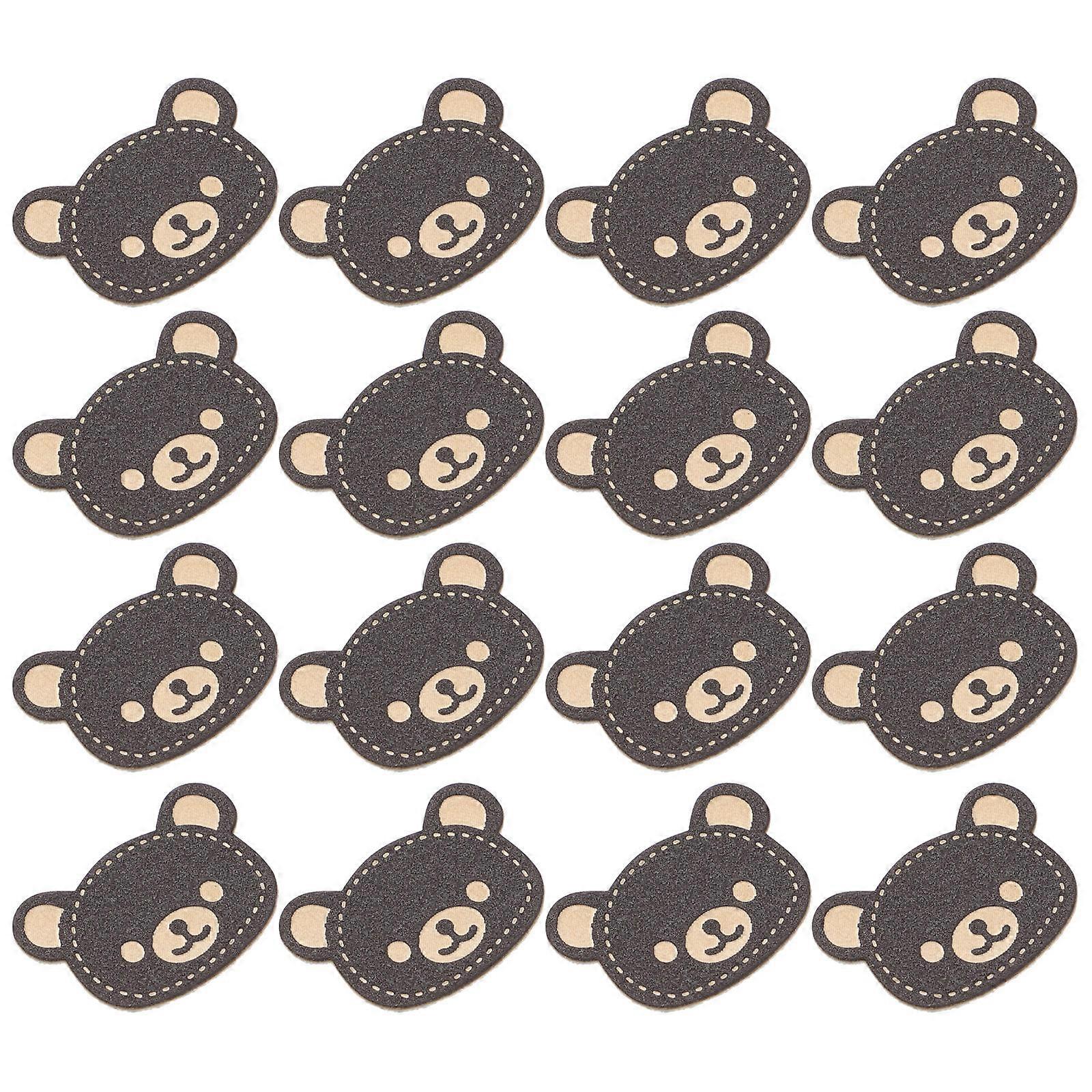 Embossed Sew On Tag Embossed Bear Head Pu Label Tags Craft Enthusiasts Clothes Label Diy Sewing Embellishment 100Pcs