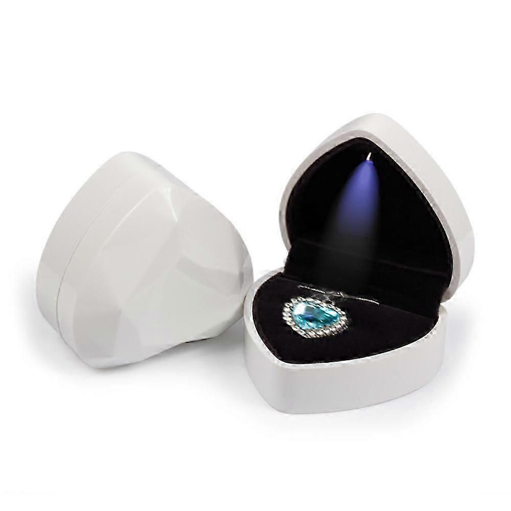 Scatola per anelli di gioielli a LED per collana in gomma di velluto di lusso ciondolo regali Display con luce per proposta di fidanzamento caso di nozze presenti accessori