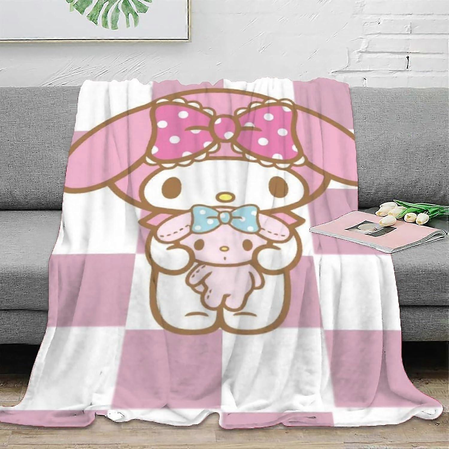 Soft Microfiber Flannel Fleece Blanket with My Melody Patterns - 3D Printed Throw Blanket for Children and Adults